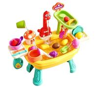 Generico Tavolo Giochi d'Acqua,con Rubinetto E Set Cibo Gioco Dinosauro - Tavolo d'Acqua Sensoriale da Esterno | per Bambini Sviluppo Cognitivo Educazione Precoce E Interazione