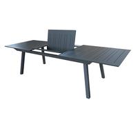 Generico Tavolo in alluminio allungabile 216/297 x 100 x altezza 77cm con 8 sedie in alluminio con seduta e schienale in textilene.Colore Antracite, set717-ta+8x721a
