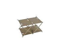 Generico Tavolo pieghevole da giardino picnic portatile for barbecue con scaffale for esterni a tre livelli(2 Layer Khaki)