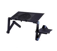 Generico Tavolo pieghevole for laptop in lega di alluminio, supporto da tavolo for notebook con ventola raffreddamento, vassoio letto, scrivania, studio, ufficio, libreria(Single Big fan)