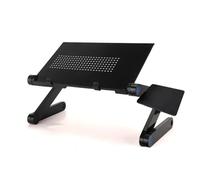 Generico Tavolo pieghevole for laptop in lega di alluminio, supporto da tavolo for notebook con ventola raffreddamento, vassoio letto, scrivania, studio, ufficio, libreria(Without Fan)