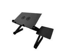 Generico Tavolo pieghevole for laptop in lega di alluminio, supporto da tavolo for notebook con ventola raffreddamento, vassoio letto, scrivania, studio, ufficio, libreria(Double small fan)