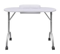 Generico Tavolo Pieghevole per Manicure con Rotelle Bianco,Salute e Bellezza,Cura della Persona,Cosmetici,Utensili Cosmetici,Accessori Cura delle Unghie,Set per manicure-110124