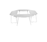 Generico Tavolo rotondo multifunzionale in acciaio inossidabile - Design pieghevole con giunzioni for campeggio all'aperto, barbecue e falò