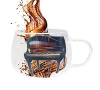 Generico Tazza Da Caffè A Forma Di Pianoforte | Tazze da Acqua per Appassionati di Musica - Bicchieri da Tè per Caffè Succhi Contenitori per Bevande in Casa Ufficio