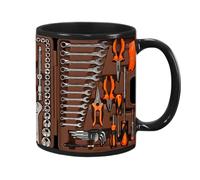 Genérico Tazza da caffè a forma di utensile per meccanico, regalo da 350 ml per papà, marito o appassionato di motori, divertente tazza in ceramica per fai da te, idea per la festa del papà, Cum