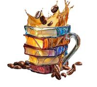 Generico Tazza Da Caffè Divertente | Tazza Da Tè In Libro Colorato Decorata a Mano | Resistente Al Calore Bevande Succo Per Cocktail Whisky Birra