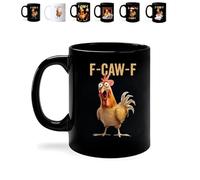 Generico Tazza da caffè in ceramica unica con il Gallo Caw-F, tazza sarcastica personalizzata con il Gallo Caw-F, sarcastica con il Gallo (01#)
