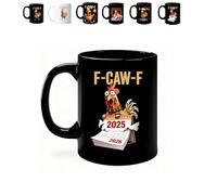 Generico Tazza da caffè in ceramica unica con il Gallo Caw-F, tazza sarcastica personalizzata con il Gallo Caw-F, sarcastica con il Gallo (06#)