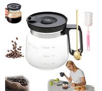 Generico Tazza da caffè in Vetro da 16 Once - Stile caffettiera, Mini Tazza da caffè con Coperchio, Tazze da caffè Resistenti al Calore con Grande capacità Verso l'esterno for caffè, tè, Cioccolato