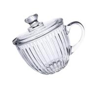 Generico Tazza di Vetro per Colazione Grande Capacità con Coperchio Ciotola per Cereali Trasparente per Uso Domestico Tazza Decorativa per Latte e Yogurt