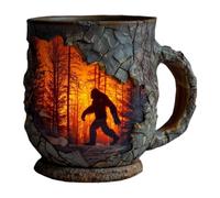 Generico Tazza Fuoco nella Foresta, tazza da caffè vintage da 400 ml, tazzas da campeggio per esterni, divertente tazzas per campeggio, escursionismo, amanti della natura e fan dei criptidi