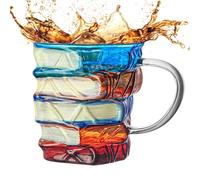 Generico Tazza Libro | Tazza Libri Impilabili - Bicchiere da Bevanda Calda per Lettori, Regalo Compleanno Bibliotecari Scrittori, Decorazione Casa