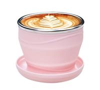 Generico Tazza Pieghievole,Tazza da Trekking 180ml con Coperchio e Cordino - Bicchiere Portatile, Contenitore Riutilizzabile adatto per Bevande Fredde, Preparazione del Caffè, Succo, Escursionismo e