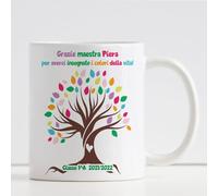 Generico Tazza regalo per la maestra Albero della vita Vasetto personalizzata con classe e i nomi dei bambini