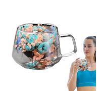 Genérico Tazze da caffè a doppia da 7,5 cm | Tazze, in doppia da 200 ml, da parete fusione floreale morbida, per caffè, tè, succhi, frullati, bevande fredde e calde resistono