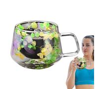 Genérico Tazze da caffè a doppia da 7,5 cm | Tazze, in doppia da 200 ml, da parete fusione floreale morbida, per caffè, tè, succhi, frullati, bevande fredde e calde resistono