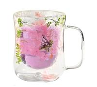 Genérico Tazze da caffè in a doppia parete - tazze da tè in - 400 ml | Tazze di a fiori secchi, tazza in resistente al calore, doppia parete per tè al cappuccino caffè con