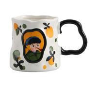 Generico Tazze da Caffè per Donna - In Ceramica Resistente Al Calore, Decorazione Estetica Per Scrivania,Tazze Artistiche ed Estetiche | Per The Latte Acqua Succo Casa Ufficio Scuola Compleanno