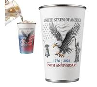 Generico Tazze In Acciaio Inossidabile | Mug Riutilizzabile che Cambia Colore 500 ml,Mug 4 Luglio Tumbler Caffè - per feste, raduni, Giorno 'Indipendenza, compleanni e celebrazioni festive