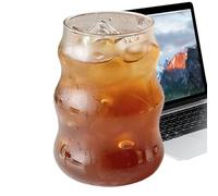 Generico Tazze in rigato da 530 ml | Strumento per bere vintage e ondulato | Bicchiere da acqua in a coste per succhi di frutta, latte, birra, soda, tè, cocktail, bevande, home office, bar