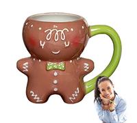 Generico Tazze Natalizie in Ceramica | Con Manico Ergonomico A Tema Pan Di | da Caffè da 280ml | per l'Autunno i Bambini gli Uomini le Bevande Fredde il Viaggio il Tè Halloween le Donne