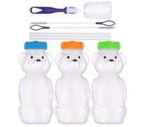 Generico Tazze Orso - 230ml Bicchiere Per Acqua Da Training Con Coperchio,Trasparente Bottiglia Orso Antigoccia Con Cannuccia - Per Donne Bambini Ragazze Caffè Freddo Tè Al Latte Bevande