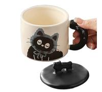 Genérico Tea Cup - Coffee Mug | Ceramic Couple Cup | Cute Cat Coffee Mug With Lid, High-Temperature Resistant Drinking Cup, Couple Mugs For Hot Drinks, Matching Coffee And Tea Mugs - Ceramic Mug