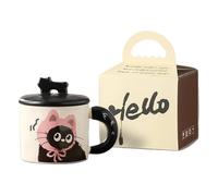 Genérico Tea Cup - Coffee Mug | Ceramic Couple Cup | Cute Cat Coffee Mug With Lid, High-Temperature Resistant Drinking Cup, Couple Mugs For Hot Drinks, Matching Coffee And Tea Mugs - Ceramic Mug