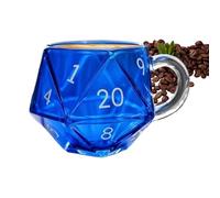 Generico Tea Cup - Polyhedral Dice Beverage Container - Glass Funny Coffee Mugs | For Morning Routine Breaks Home Decor Dices, Glass Drinking Cup For Game Night