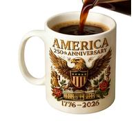 Generico Tea Mug 250th Birthday, Commemorative Water Drinkware Cup, Patriotic Symbolic Mug for Home Apartment School Classroom Restaurant Cafe, Gift for Men Women, Celebration Keepsake Beverage Cup