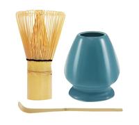 Generico Tea Set - Complete Whisk And Bowl Set, Ceramic Mixing Bowl, Natural Bamboo Spoon Stand, Design | Elegant Japanese Kit For Preparation, Gifting, Home Brewing