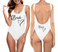 Generico Team Bride Addio al Nubilato Costumi da Bagno Interi da Donna Costume da Bagno a Un Pezzo Costume per Estate Party