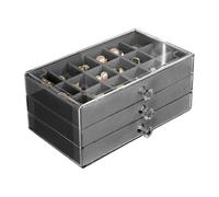 Generico Teca per Collezione di Rocce - Valigetta Porta Cristalli con 54 Scomparti | Contenitore Organizzatore per Gemme, Minerali, Conchiglie, Miniature e Regali