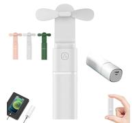Generico Tech Candy Fan, Tech Candy Easy Breezy Portable Fan, Portable Handheld Mini Fans & Power Bank, Rechargeable Personal Handheld Fans (White)