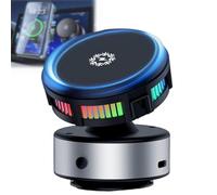 Generico Techgoplus 3-in-1 Magnetic Phone Holder, 360° Adjustable Vacuum Suction Mount, Wireless Fast Charging, Phone Cooling, Universal Compatibility for All Smartphones (Silver)