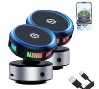 Generico Techgoplus Phone Holder, Magnetic Holder New Plus 3 in 1 Ultra, 360° Adjustable Car Mount, with Strong Suction Cup, Phone Cooling, Universal for All Smartphones (Silver,2 pcs)