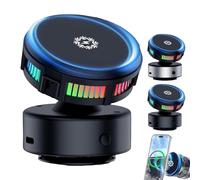 Generico Techgoplus Phone Holder, Magnetic Holder New Plus 3 in 1 Ultra, 360° Electric Vacuum Suction, Wireless Fast Charging, Phone Cooling, for All Smartphones (Black)