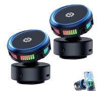 Generico Techgoplus Phone Holder-New Techgoplus 3-in-1 Super Magnetic Bracket,360° Adjustable Car Mount, with Strong Suction Cup, Wireless Fast Charging, Phone Cooling (Black+Black)