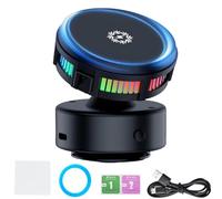 Generico Techgoplus Phone Holder, Techgoplus Car Mount, Magnetic Holder New Plus 3 in 1 Ultra, 360° Electric Vacuum Suction, Wireless Fast Charging, Phone Cooling (Black)