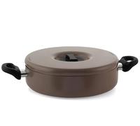 Generico Tegame 2 manici antiaderente marte colore marrone con coperchio 28cm made in italy