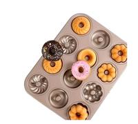 Generico Teglia for ciambelle e stampo for bagel, antiaderente, stampo for ciambelle a 12 scomparti, 3 forme, for la cottura al forno(1pc)