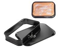 Generico Teglia Rettangolare A Cerniera, Stampo Per Torta Antiaderente Con Fondo Removibile, Teglia Quadrata Per Cottura Al Forno E Cuocere In Cucina, 33 X 23 X 6,5 Cm