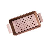 Generico Teglia Rettangolare Antiaderente In Metallo Con Griglia Di Inserimento, Teglia Professionale For Polpette E Pane - Utensile Da Cucina(Pink)