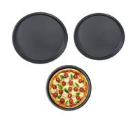 Generico Teglia Rotonda per,1 Set Di Piastre Antiaderenti Per Cucinare - Resistente Alle Alte Temperature Teglia Per Pizza - per Torta Dolce Biscotto Casa Cucina All Aperto Barbecue Picnic