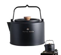 Generico Teiera da campeggio, Caffettiera da tè da campeggio - Bollitore da campo da 1 litro per tè e caffè - Pentole da con scarico del, bollitore per l'acqua sul fornello per viaggi, picnic,