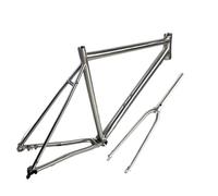 Generico Telaio for bici da corsa gravel in lega di titanio, forcellino sostituibile, bicicletta, 700CX45C(With Ti fork,54cm)
