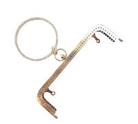 Generico Telaio in Metallo della Borsa Chiusura con Manico for Borsa in Metallo da 20 cm Fori for Viti, Chiusura a Bacio for Bracciale Diamanti, Accessori for Color Argento(Gold)