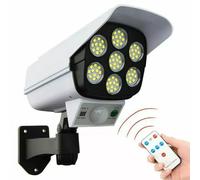 Generico TELECAMERA FINTA CON PANNELLO SOLARE FARETTO CON SENSORE DI MOVIMENTO LUCE 77LED