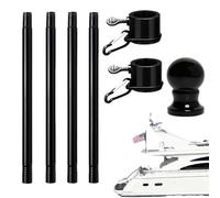 Generico Telescoping Flag Pole 1.8m | Stainless Steel, 6ft, 610g | Anti- 360° Rotating Ring for Garden & Yard | Heavy Duty Banner Pole for House, Fence, Roof & Wall (No Bracket)